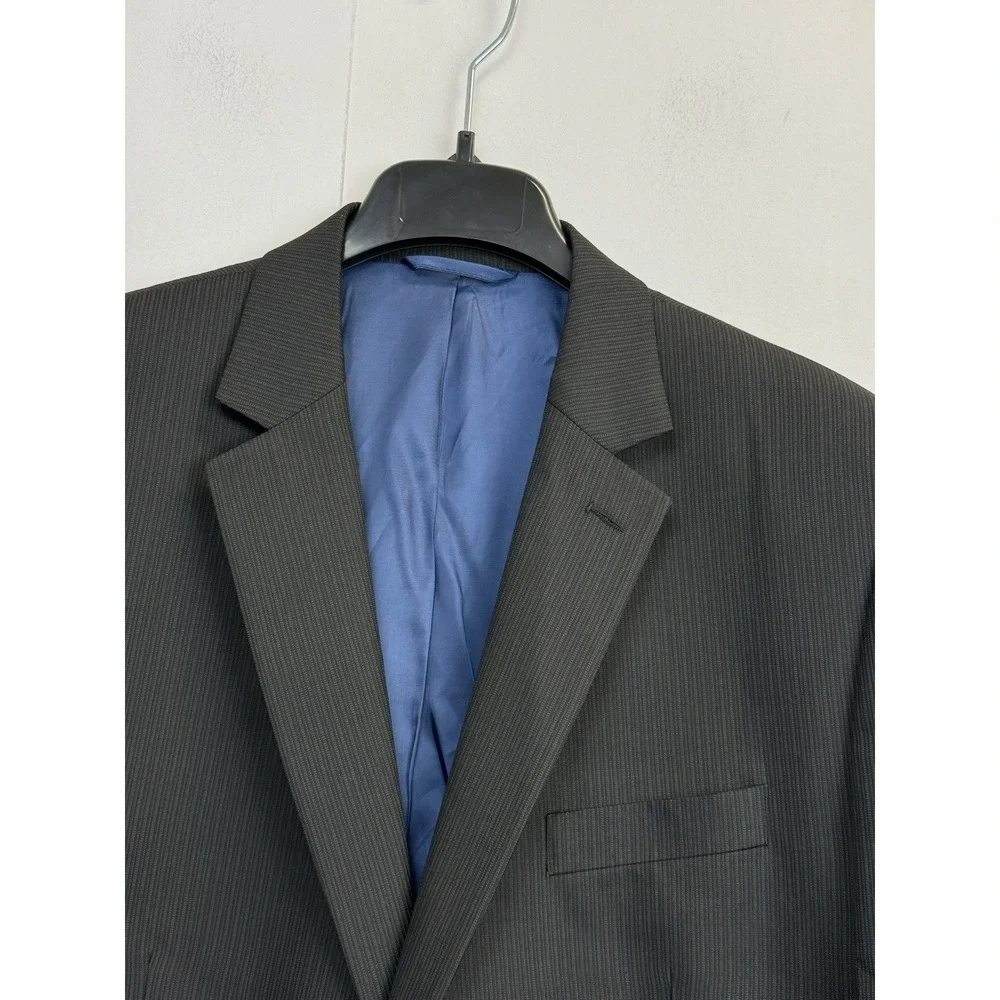 Bill‎ Blass Essentials Men's 46R Sport Coat Blazer Jacket Black Striped